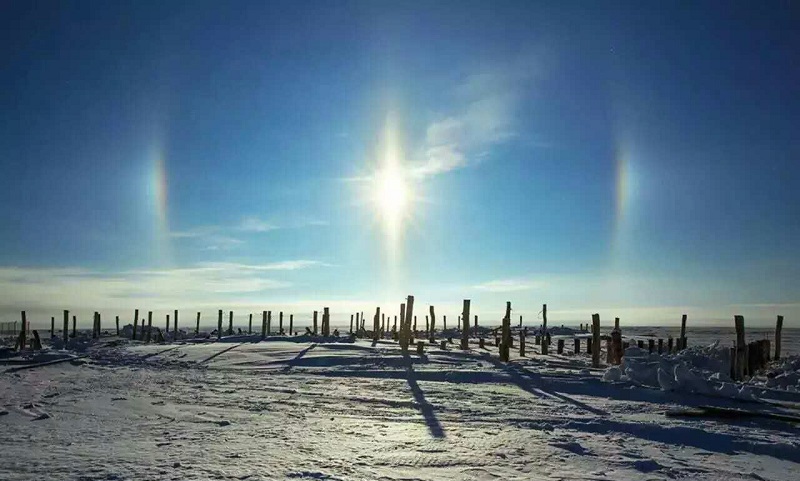 黑龙江漠河上空出现三个太阳